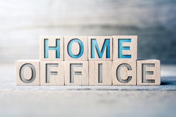 Home Office Written On Wooden Blocks On A Board