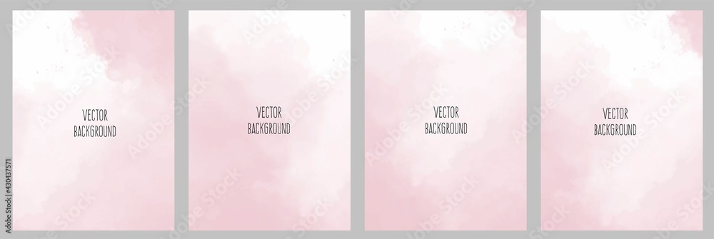 Wall mural set of vector watercolour universal backgrounds with copy space for text