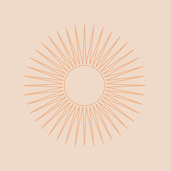 Sunburst Icon, Astrology Sun, Sun Outline, Sun Rays Vector, Vintage Sun Rays, Retro Sun Rays Vector, Sun Ray Outline Vector Illustration Background