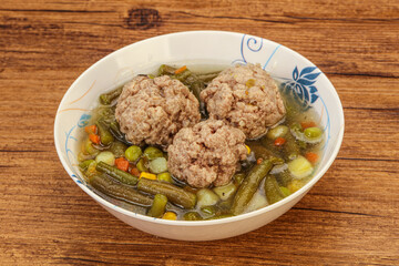 Soup with vegetables and meat balls