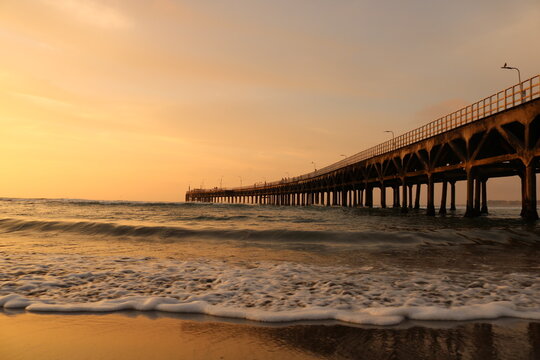 Atardecer, muelle, cerro azul, ca&ntilde;ete, per&uacute;