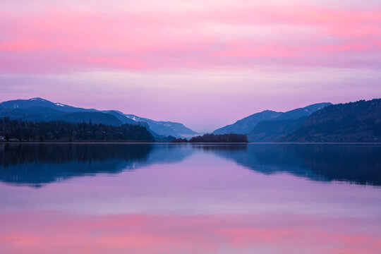 sunrise on the Columbia River Gorge