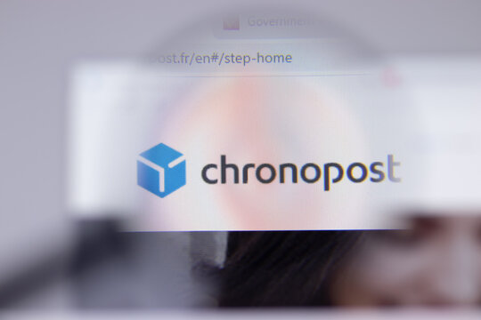 New York, USA - 26 April 2021: Chronopost logo close-up on website page, Illustrative Editorial.