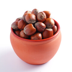 Bowl full of hazelnuts
