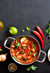Thai style red chicken curry