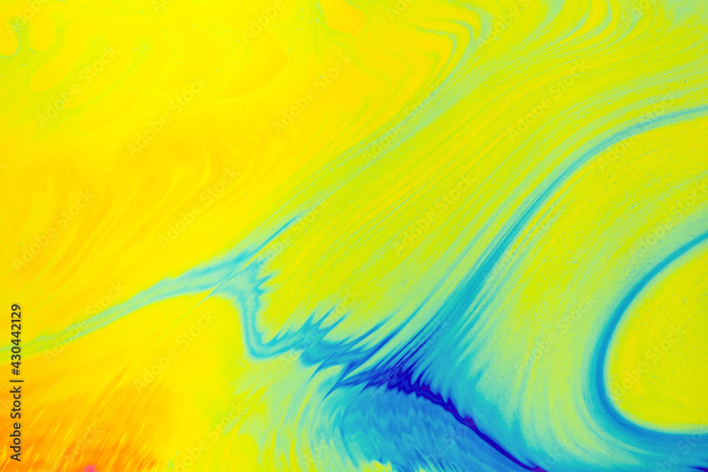 Wall mural rainbow colors. psychedelic multi colored patterns background. photo macro shot of soap bubbles