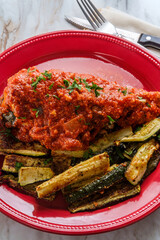 Chicken Braciola Grilled Zucchini