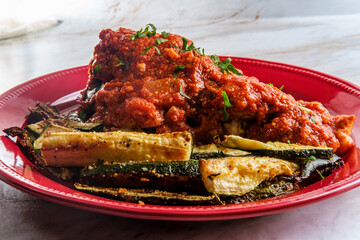Chicken Braciola Grilled Zucchini