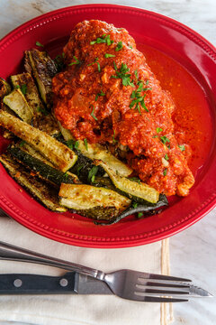 Chicken Braciola Grilled Zucchini