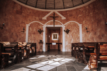Fototapeta na wymiar Inside the church. A place for prayer. House of god