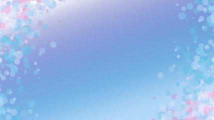 美しい青と水色とピンクのデコレーションのあるフレームの背景イラスト
