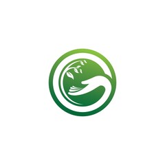 Hand, Tree and Leaf logo Combination. Arm and ecosystem symbol or icon. Unique and Organic