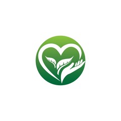 Hand, Tree and Leaf logo Combination. Arm and ecosystem symbol or icon. Unique and Organic