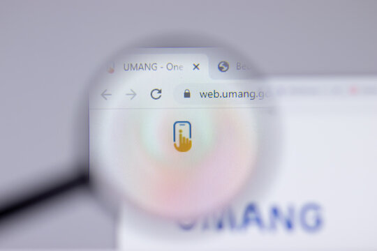 New York, USA - 26 April 2021: UMANG logo close-up on website page, Illustrative Editorial.