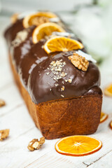 Panettone is an Italian type of sweet bread. Freshly baked sweet braided bread. Eastern European freshly baked dessert