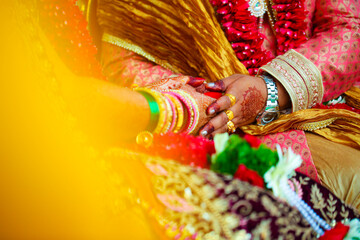 Indian wedding ceremony: bridal hand