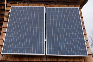 Fototapeta premium solar panels on roof
