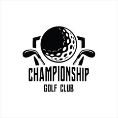 Obraz premium Golf club sport icons and badges. Vector symbols of golf player, equipment and game items, Modern professional golf template logo design for golf club