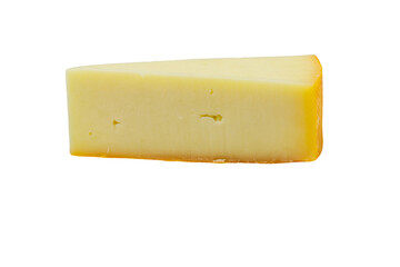 Piece of cheese isolated on white background