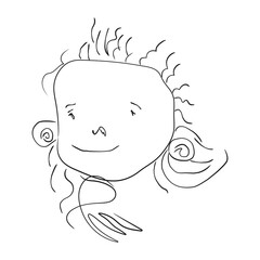 Surreal face portrait of a child.