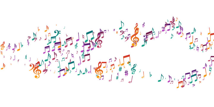 Musical note icons vector wallpaper. Melody