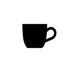Tea cup silhouette. Mug icon on a white background. Simple logo. Isolated. Vector illustration.