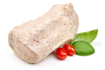 Boiled pork, isolated on white background. High resolution image