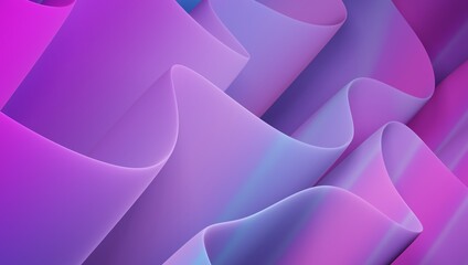 Background with the image of diagonal abstract geometric wavy folds in gradient pink and blue colors. 3d rendering.