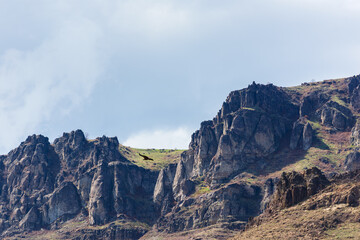 Amazing spring landscape with  trees and mountains, Armenia