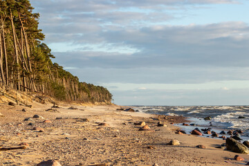 Baltic sea coast near Klaipeda harbour  in Lithuania. The area is known as the Dutch Hat because of the dunes formed in a similar shape as old style Dutch cap.