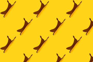 Yellow banana pattern. Delicious sweet fruits. Tropical design.