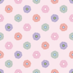 Pink Polka Dot Floral Seamless Pattern Background