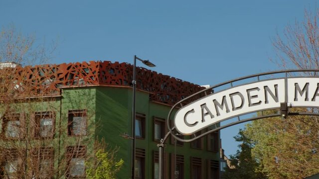 Revealing Camden Market or Camden Lock in North London, UK, a popular venue attracting more than 250,000 people each week.