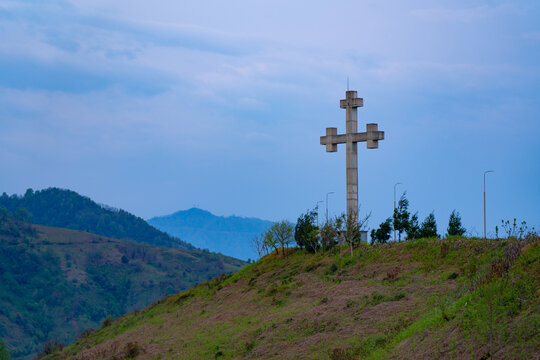 Orthodox cross on Mount Gonio, Adjara, Georgia