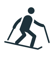 Skiing Vector Icon