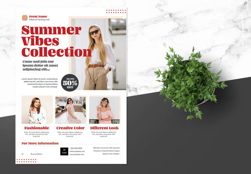 Summer Vibe Flyer Design with Red Accents