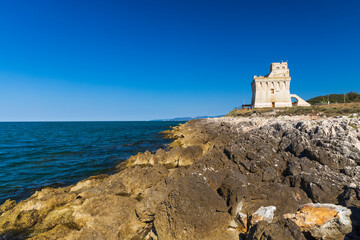 Fototapeta na wymiar Torre Mileto castle near San Nicandro Garganico, Apulia, Italy