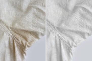 stain on the fabric before and after