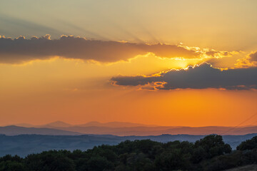 Typical Tuscan landscape near Montepulciano and Monticchielo, Italy