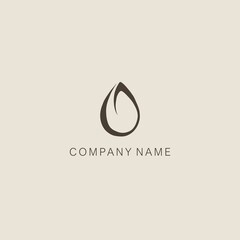 Simple, minimalistic, stylized flower bud or blob symbol - logo, consisting of one element. Made with a line.