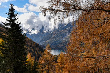 Südtirol, Staller Sattel, Antholzer Tal, Valle di Anterselva, Italien, Herbst, See, Antholzer See,...