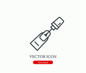 Nail polish vector icon.  Editable stroke. Linear style sign for use on web design and mobile apps, logo. Symbol illustration. Pixel vector graphics - Vector
