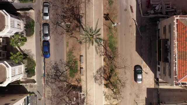 Empty road and streets on Corona virus Outbreak, Aerial
drone view over empty street in Coronavirus Lockdown, Israel 2020

