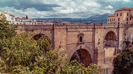 Fototapeta na wymiar The Puente Nuevo New Bridge over Guadalevin River in Ronda