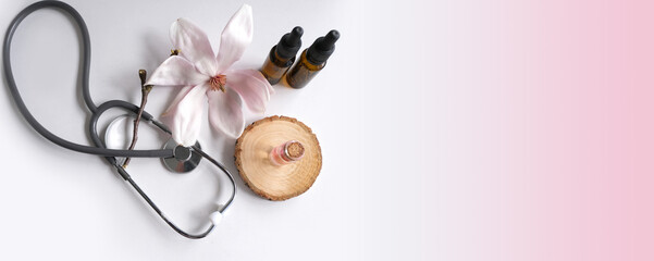 oil, tincture, medical stethoscope, creating a new medicine from plants, gifts of nature, dietary...