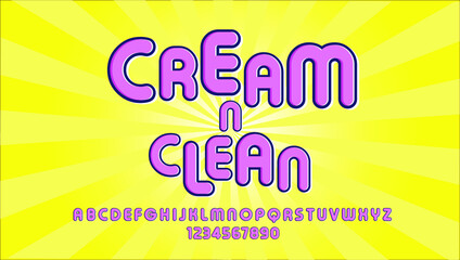 Cream and clean vector font for fun design