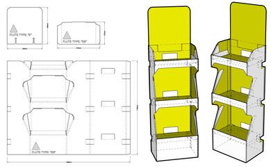 Box for Display Stand and Die-cut Pattern.