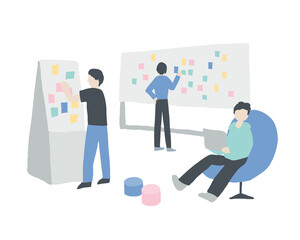 ブレインストーミングで会議中のサラリーマン　 Office worker in a meeting at brainstorming