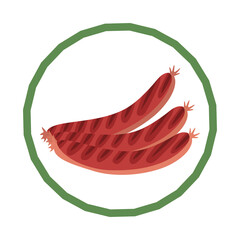Vegan sausage delicious icon vector illustration design isolated