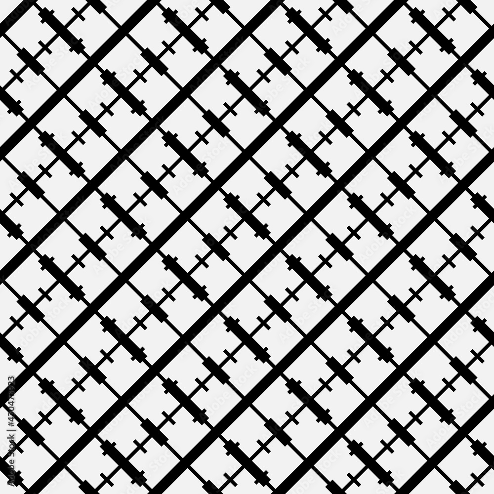 Aufkleber Diagonal coupling patern. Vector same shape. Black and white colors.
